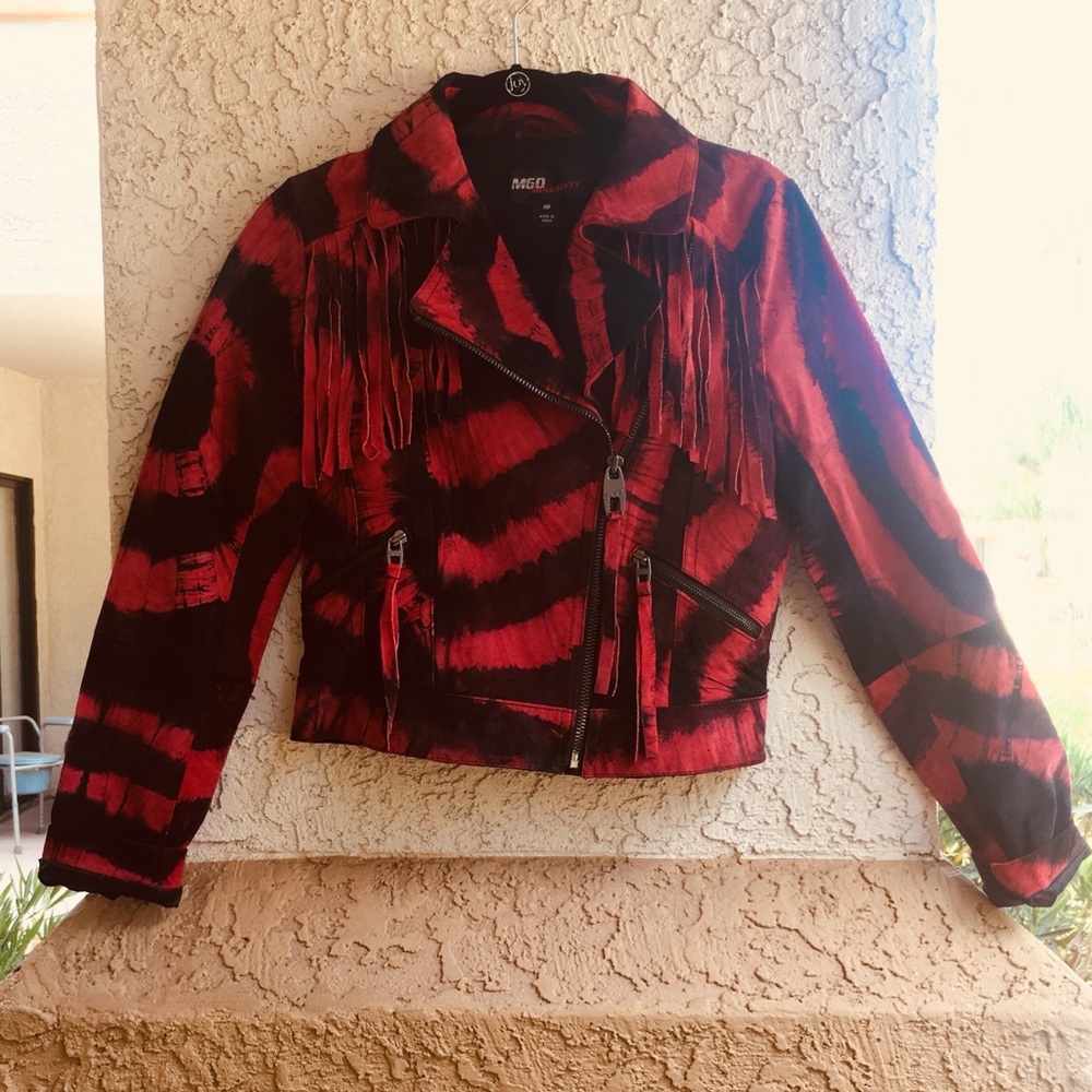 Nwot Rare Miss Sixty Leather Jacket W/Tassels